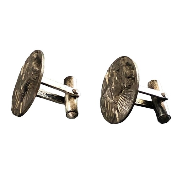 Swift and Fisher Sterling Silver Saint St Christopher Religious Martyr Cufflinks - Picture 4 of 11